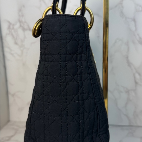 Dior Black Quilted Satchel with Gold Accents - Picture 4 of 13